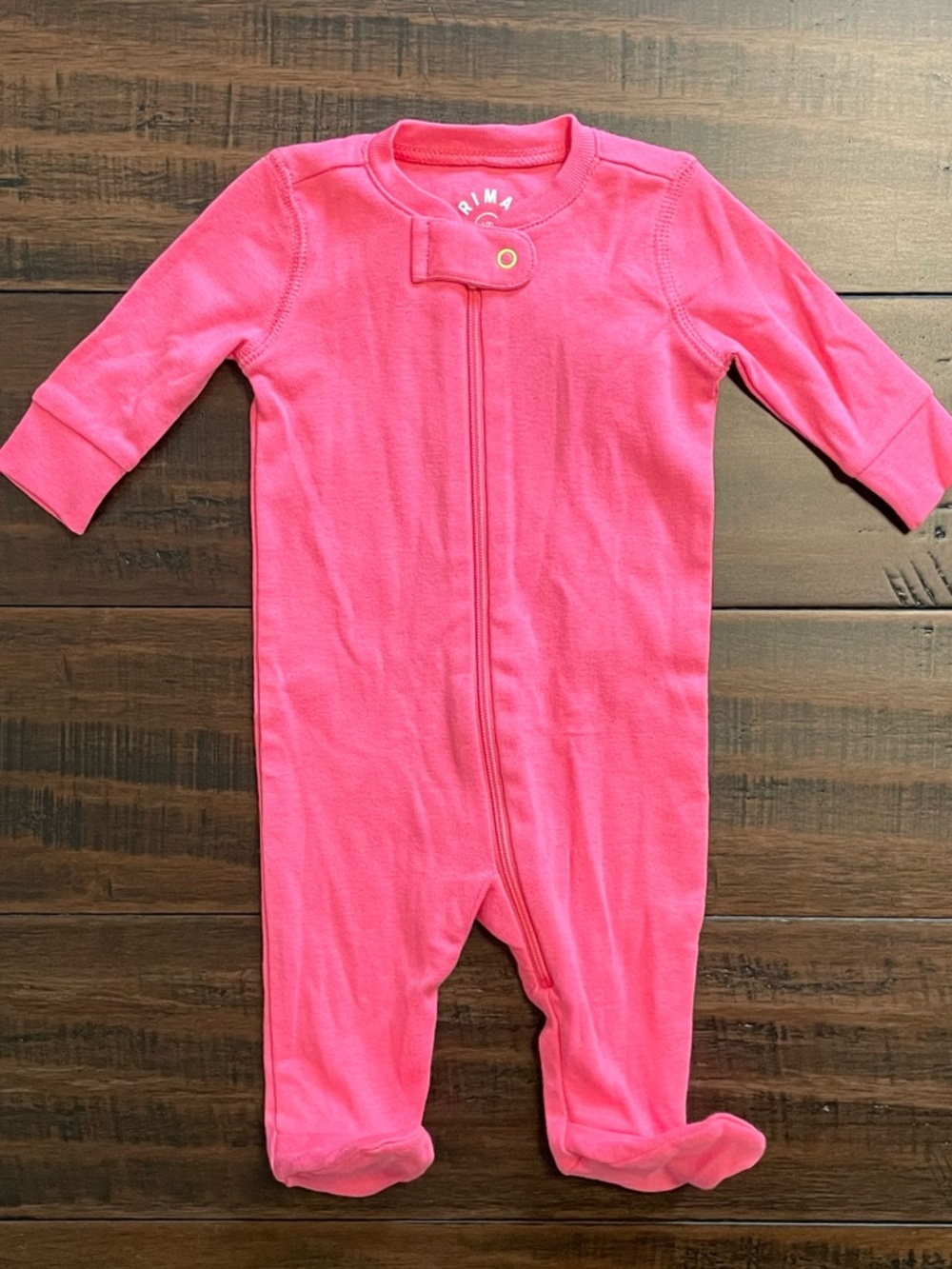Primary Azalea Pink Organic Cotton Zip Footies NWT